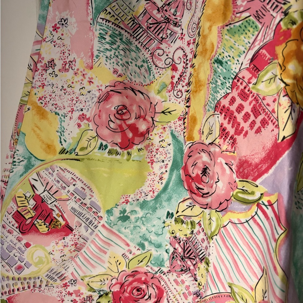 Chadwick's Pink & Yellow Floral Print Skirt - Picture 3 of 10